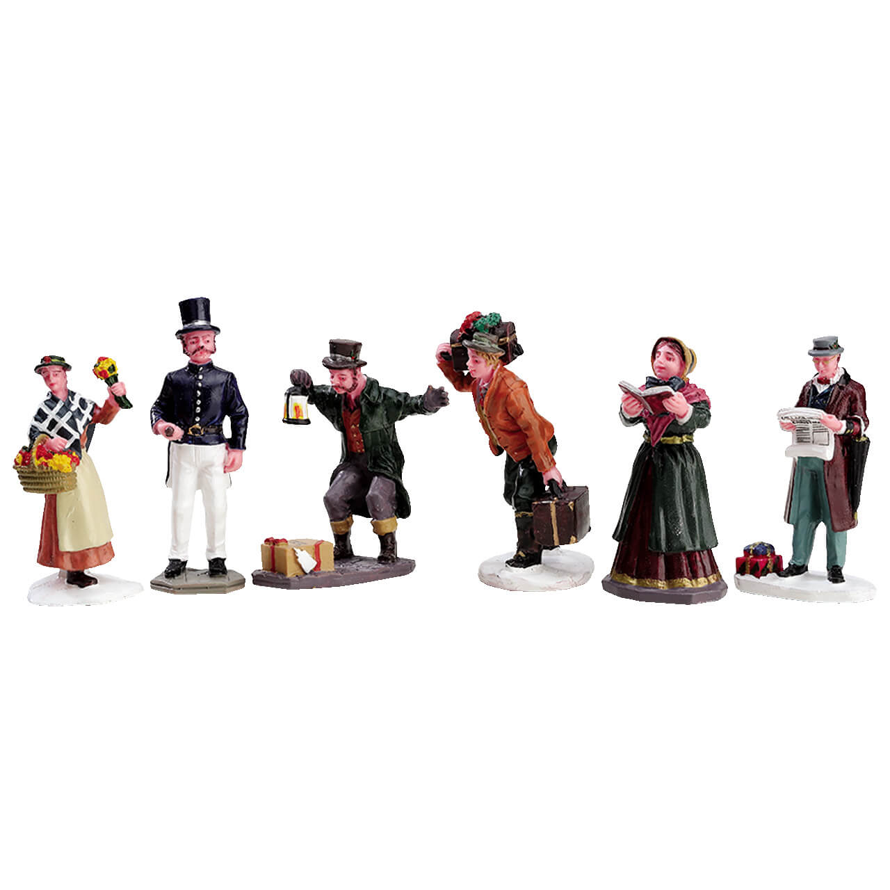 Townsfolk Figurines, sett med 6