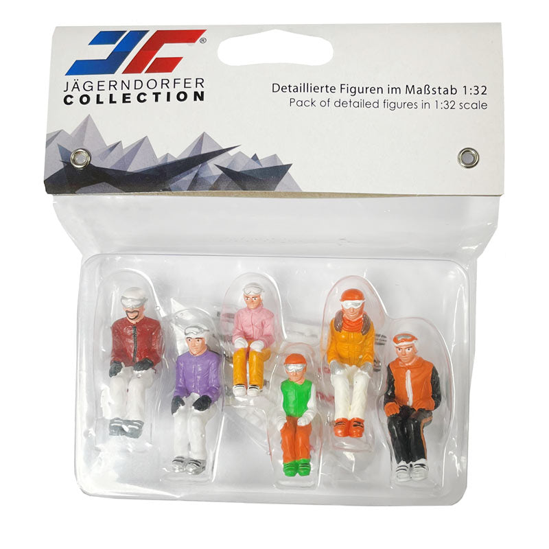 JägernDorfer sittende skifigurer (sett med 6)